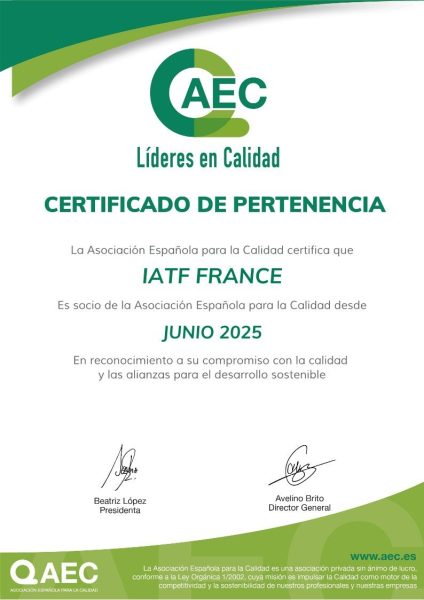 IATF France se une a la Asociación Española para la Calidad (AEC)
